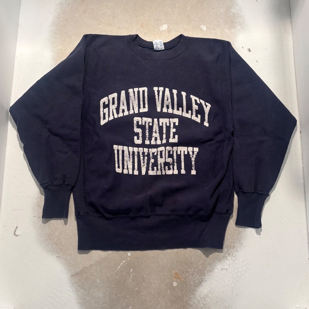 Vintage Champion Reverse Weave Grand Valley State University Sweatshirt Navy L